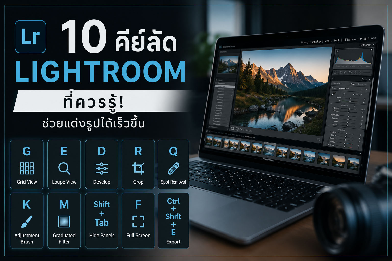 10 คีย์ลัด Lightroom ที่ควรรู้ ช่วยแต่งรูปได้เร็วขึ้นสำหรับมือใหม่